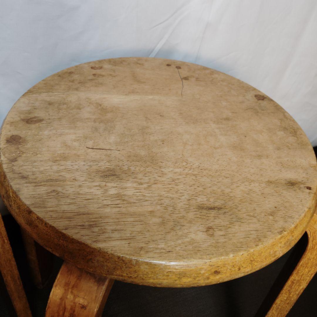木製 丸椅子 スタッキングスツール レトロ 4脚セット