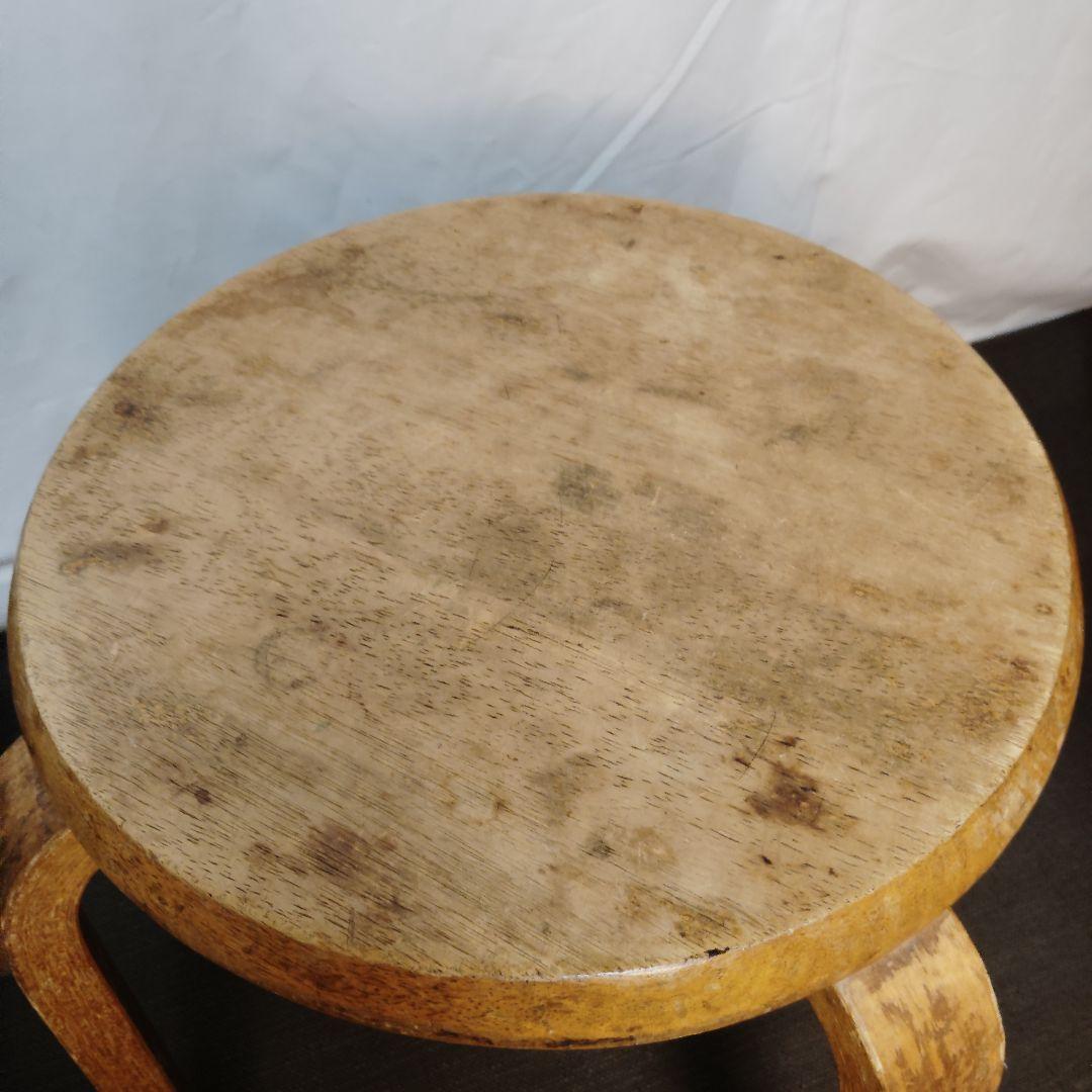 木製 丸椅子 スタッキングスツール レトロ 4脚セット