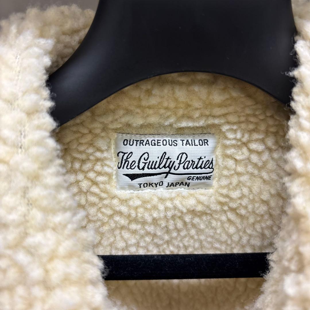 【希少デザイン】　ワコマリア　コーデュロイ　ボアジャケット　ブラック　ワッペン