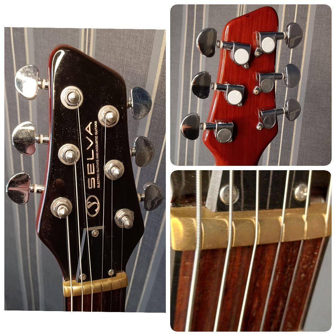 薄ボディ PRS風 セットネック ストラト ST 黒 エレキギター トレモロ