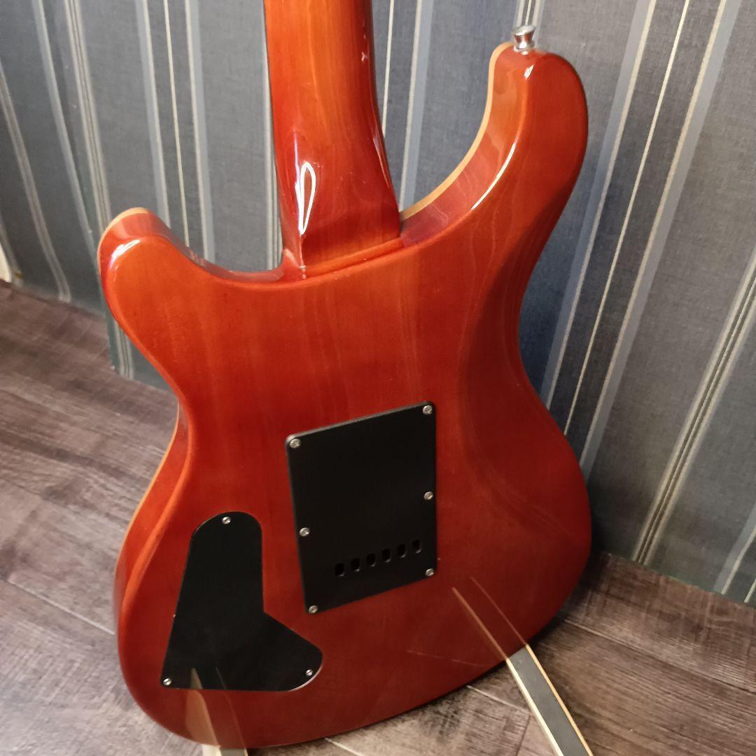 薄ボディ PRS風 セットネック ストラト ST 黒 エレキギター トレモロ