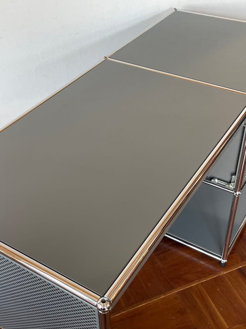 USM ハラー システム パソコン デスク キャビネット 付き マットシルバー