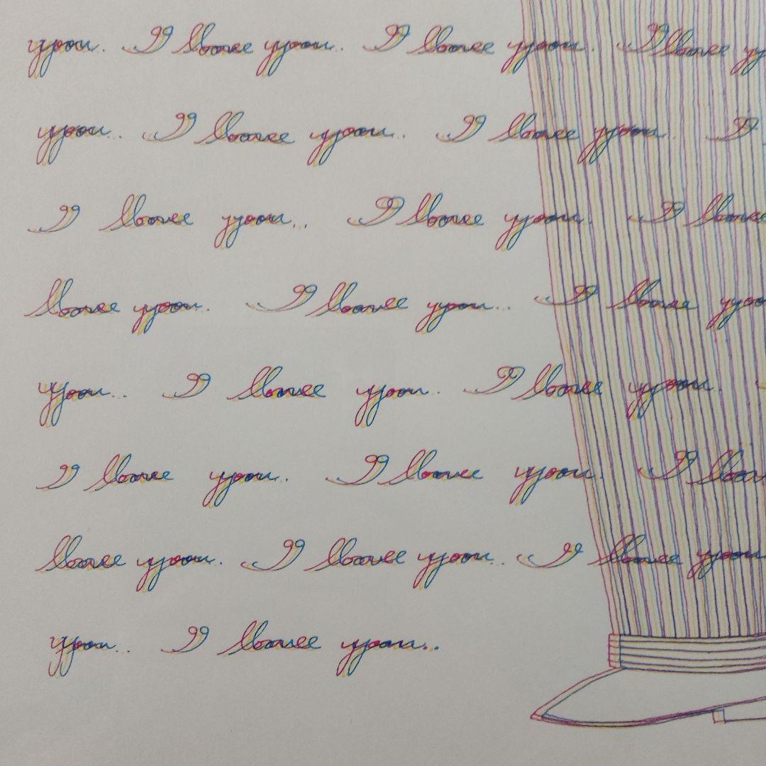 \"新品\"シルクスクリーン 靉嘔あいおう『I Love You』草土社額装、共箱付