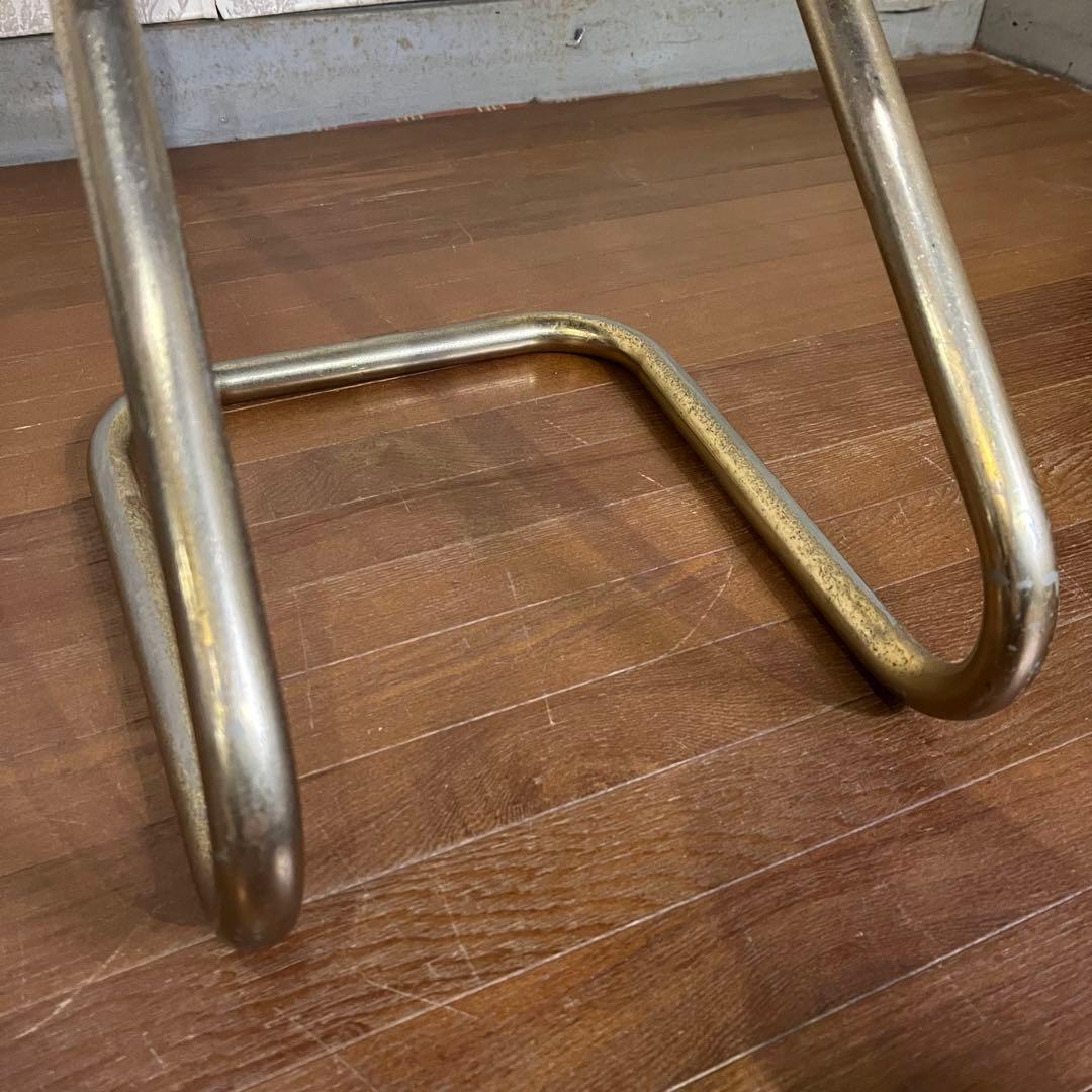 【アンティーク】アイアン脚 ベルベッドスツール ロココ調 ベロア 古道具 丸椅子