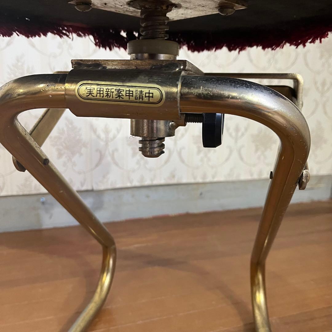 【アンティーク】アイアン脚 ベルベッドスツール ロココ調 ベロア 古道具 丸椅子