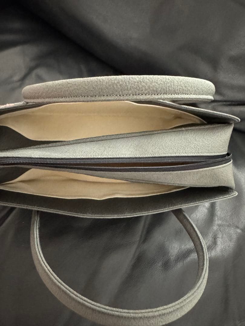 刺繍付きグレー和装用バッグ