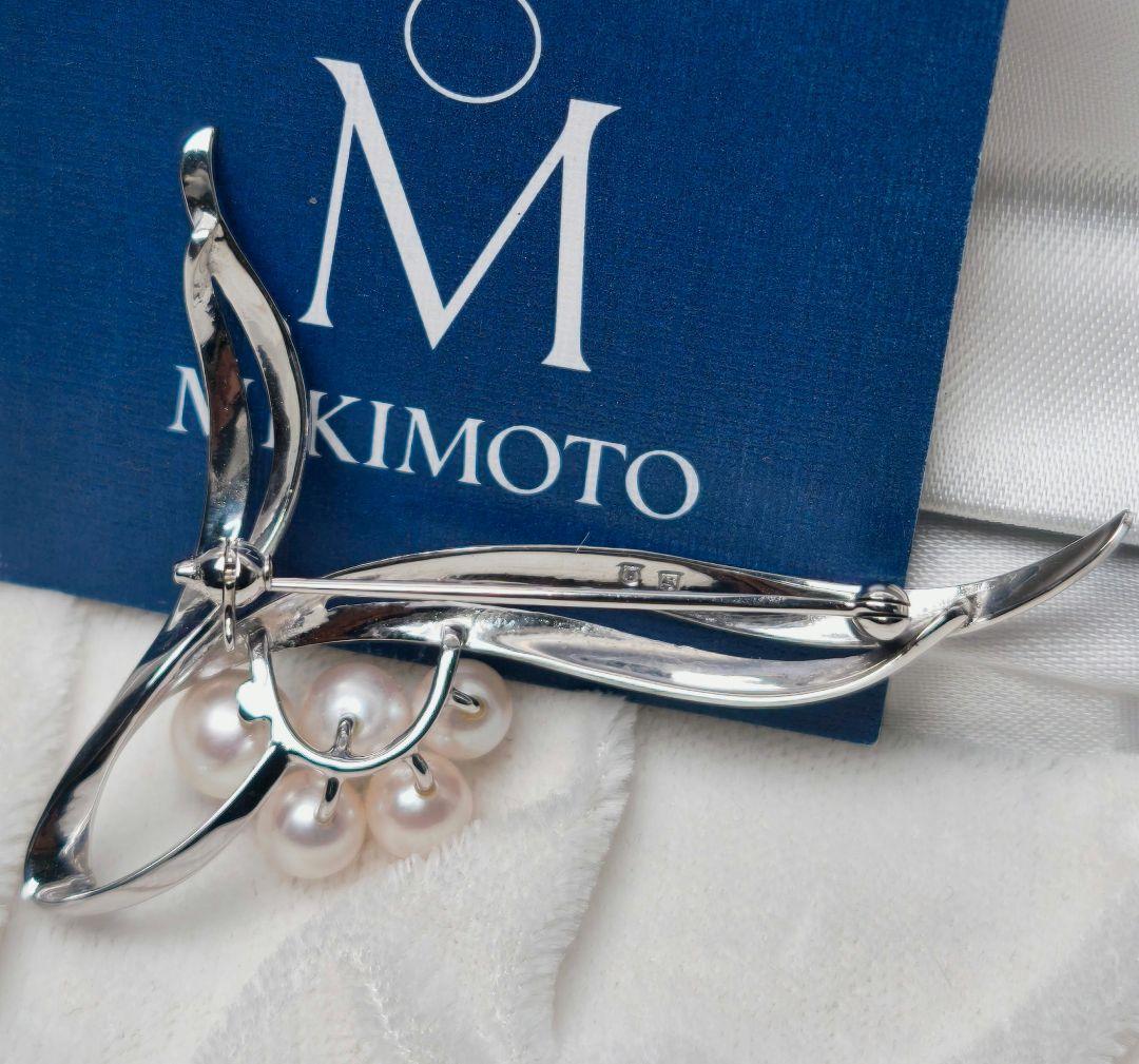 極美品 最高級】ミキモト ブローチ パール リボン 5珠 皇室御用達の
