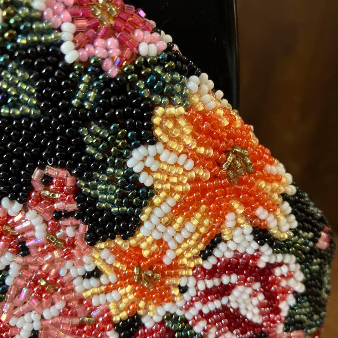 和装 総ビーズバッグ はしもと 刺繍 昭和レトロ 着物