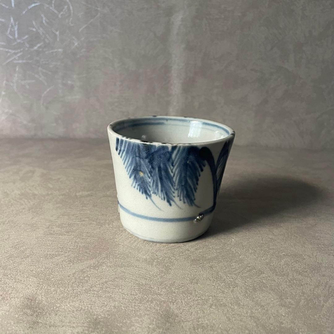 太白手柳文猪口 江戸時代 太白 美濃古陶 美濃焼 瀬戸焼 古美濃 骨董 古美術