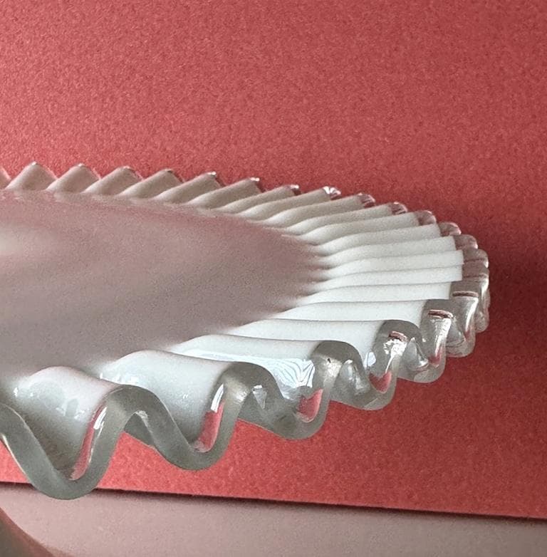 フェントン ケーキスタンド シルバークレスト ミルクガラス ペデスタル