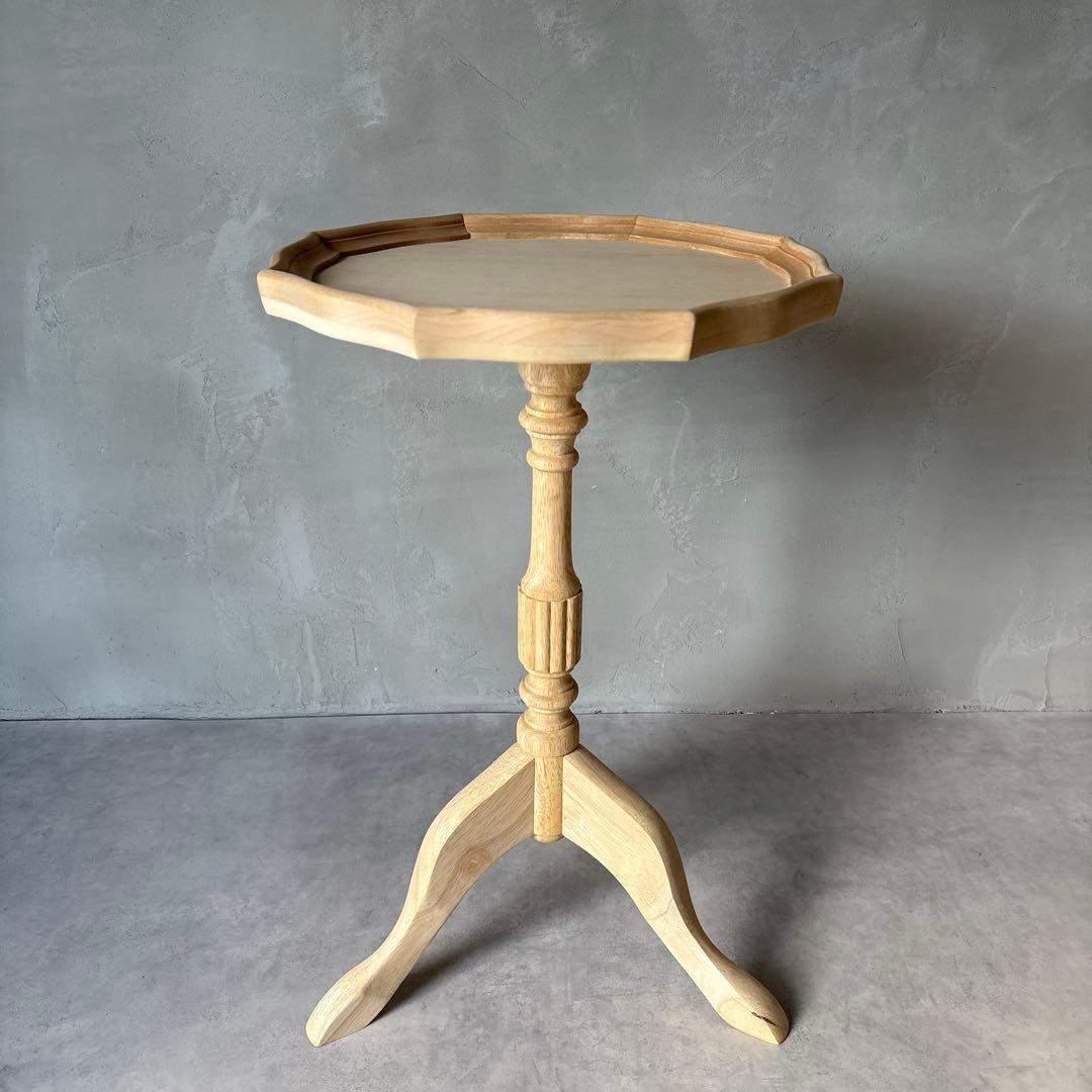 木製 白木 トールペイント用 ワインテーブル 組み立て式 丸テーブル