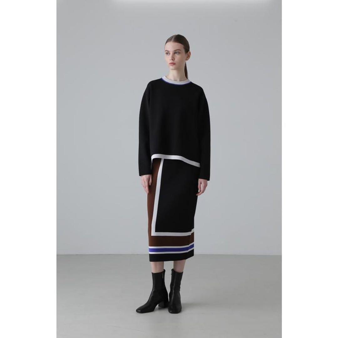 ✨美品✨アドーア ラインニットスカート 定価5万 Iライン モダン 上品