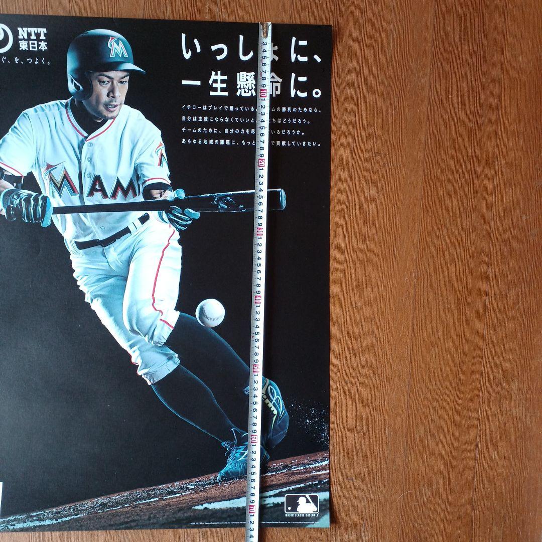 MLBP公認ポスター　イチローポスター　マイアミ・マリンズ　NTT東日本　非売品