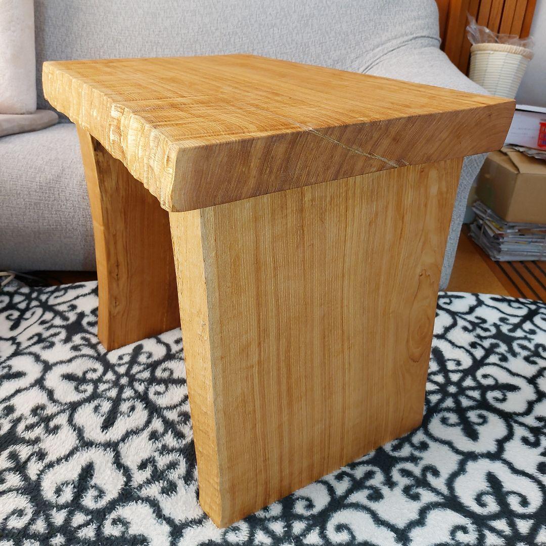 【樫木無垢材】ハンドメイドサイドテーブルorPCデスク