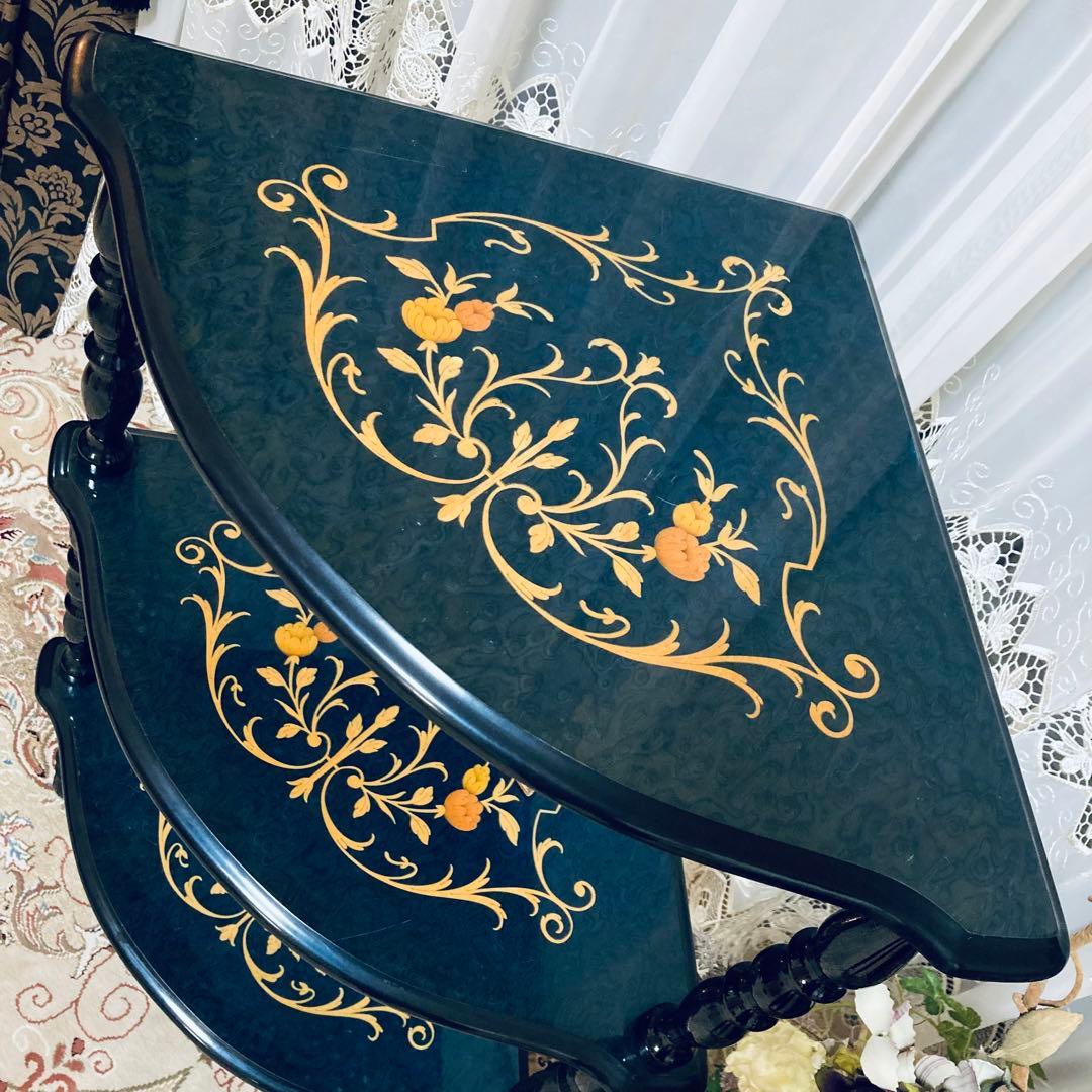 イタリア製象嵌 ドマンDemain コレクション コーナーテーブル 飾り棚