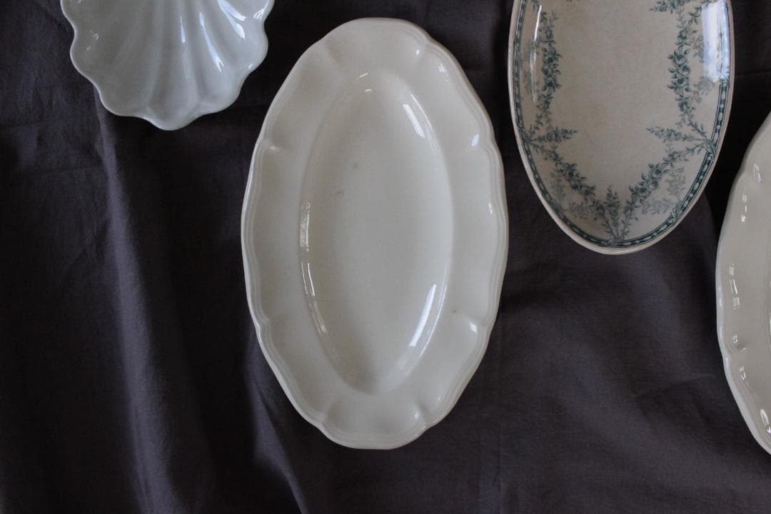 B】サルグミンヌ・ 花リムラヴィエプレート/フランスアンティーク