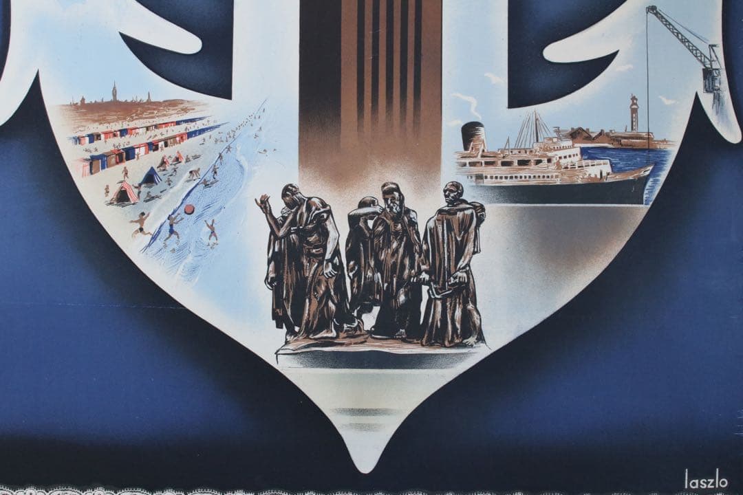 ビンテージ フレンチポスター1939 Calais Son Port