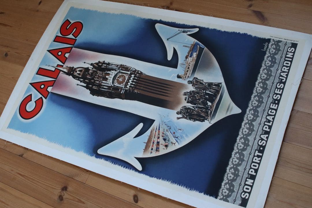 ビンテージ フレンチポスター1939 Calais Son Port
