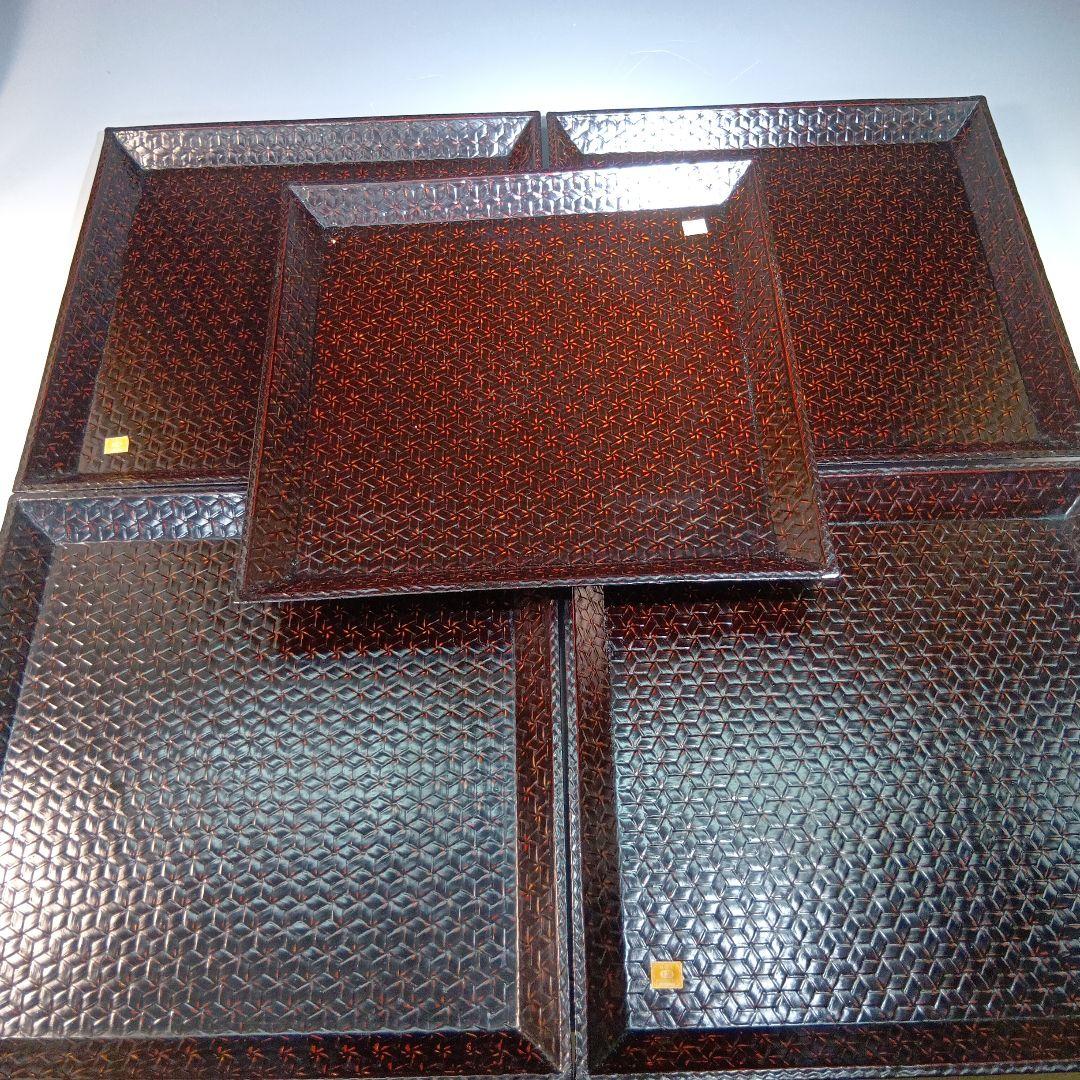 値下げ籃胎漆器　久留米(赤松製)懐石膳5枚