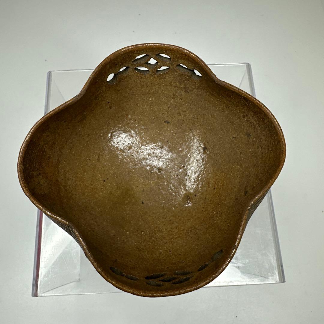 江戸初期　古唐津透盃碗　幅約10㎝　タコチ　東さ7-0411☆2F