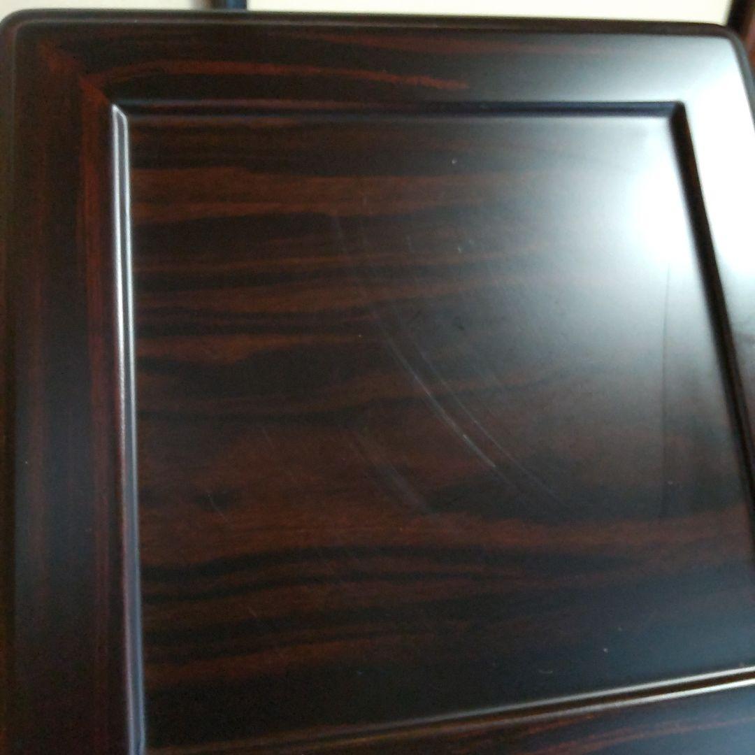 唐木 黒檀 高卓 透かし彫り唐木台 香炉台 花台 飾台 床の間 花台