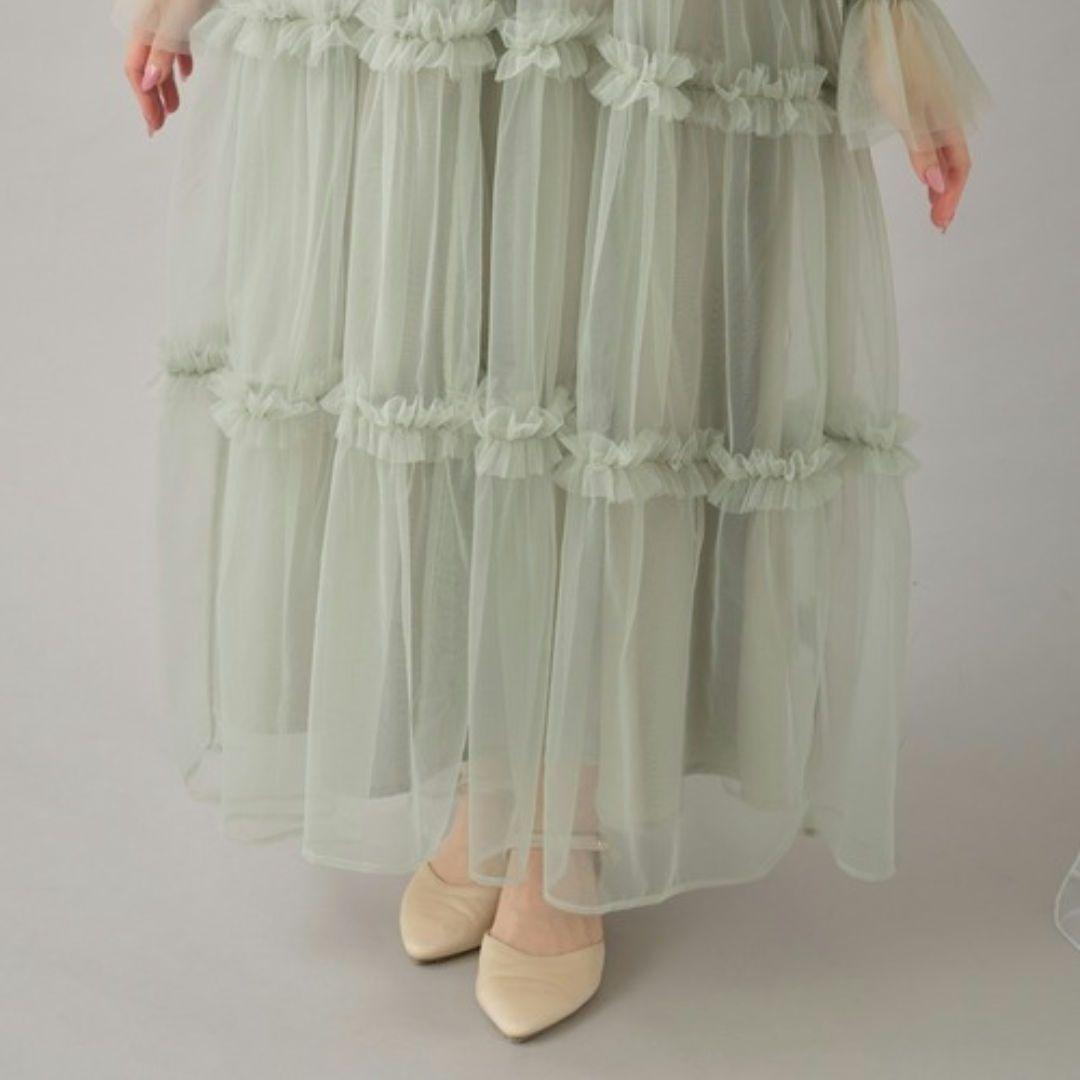 Louiosy バックリボンチュールティアードワンピ+キャミワンピSET