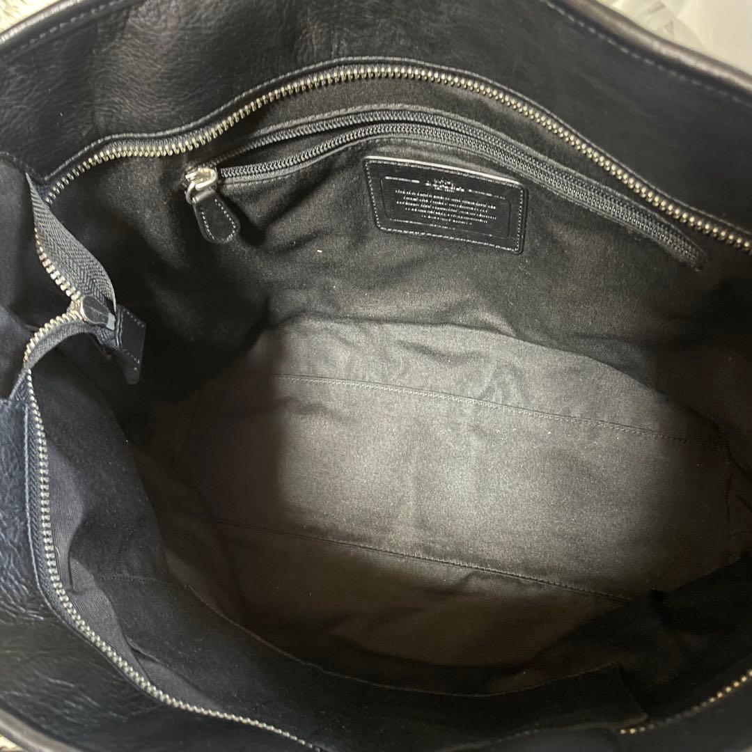 コーチ　メトロポリタン　2way　ビジネストート　ビッグトート　シボ革　黒　A4