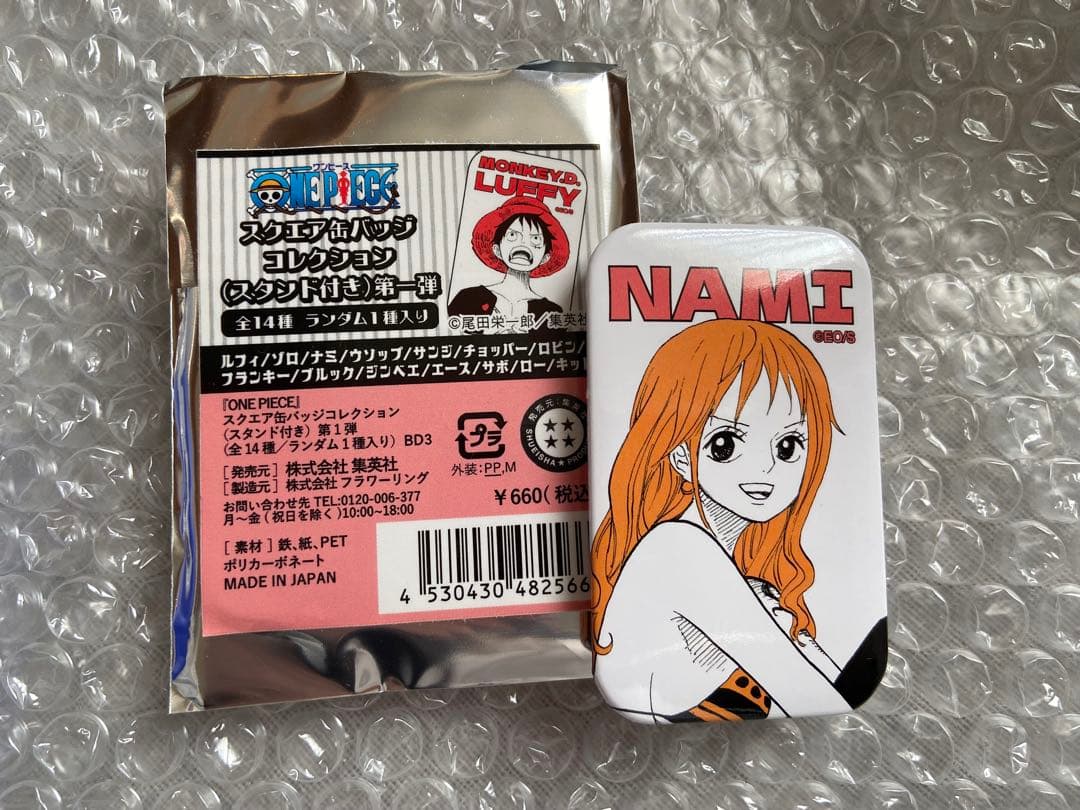 ONE PIECE ワンピース ナミ スクエア缶バッジコレクション - メルカリ
