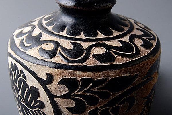 u382 中国古玩 宋磁州窯瓶 花瓶 水差 鳥 黒 - メルカリ