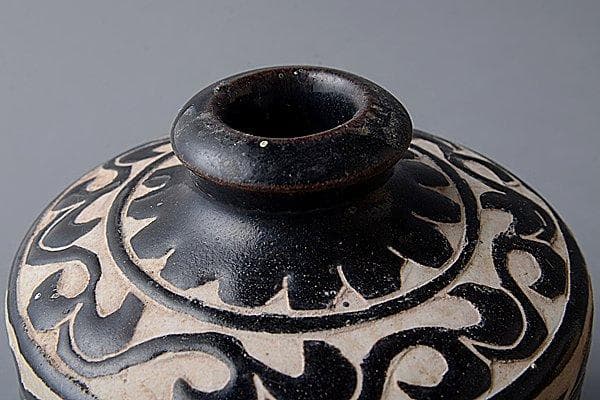 u382 中国古玩 宋磁州窯瓶 花瓶 水差 鳥 黒 - メルカリ