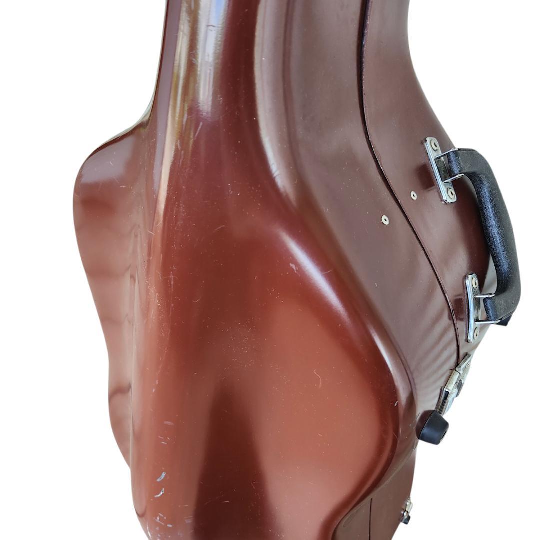 チェロ用ハードケース ブラウン 傷有 金具調整可 ストラップ付