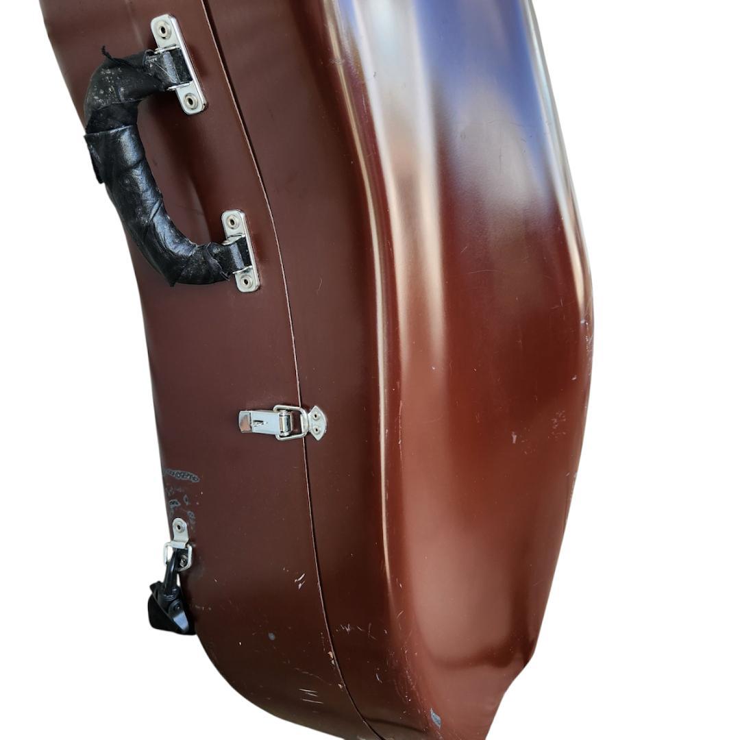 チェロ用ハードケース ブラウン 傷有 金具調整可 ストラップ付