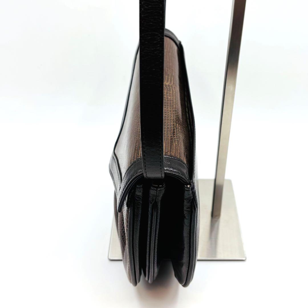 【極美品】JRA イヴサンローラン ショルダーバッグ リザード レザー 2way