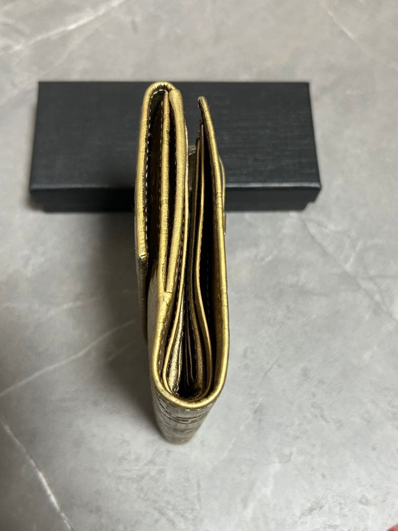GUCCI グッチ シマ レザー　二つ折り財布 ゴールド
