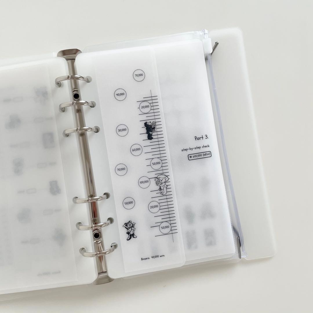 早い者勝ち 韓国 貯金 貯蓄 バインダー カバー リフィル A6 くま ベア