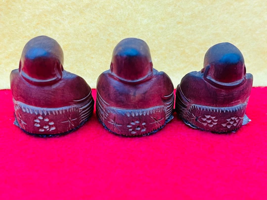 木彫り 七福神 寿老人 大黒天 恵比寿天 3体セット 縁起物 置物 海外