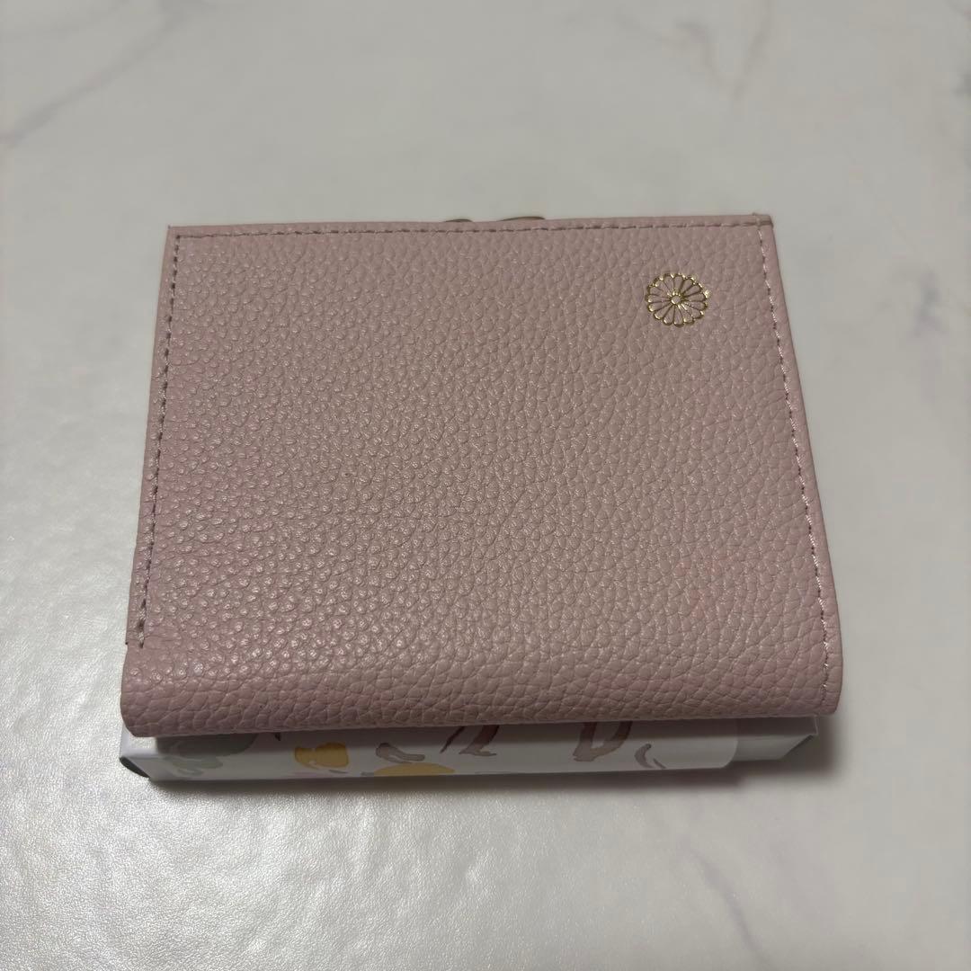 皇居 限定品 二つ折り財布 がま口財布 ピンクベージュ 本革製品 菊の御