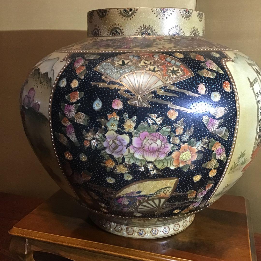 武田信玄x上杉謙信　川中嶋の戦い絵図　木曽義仲、巴御前絵図　九谷焼特大大壺