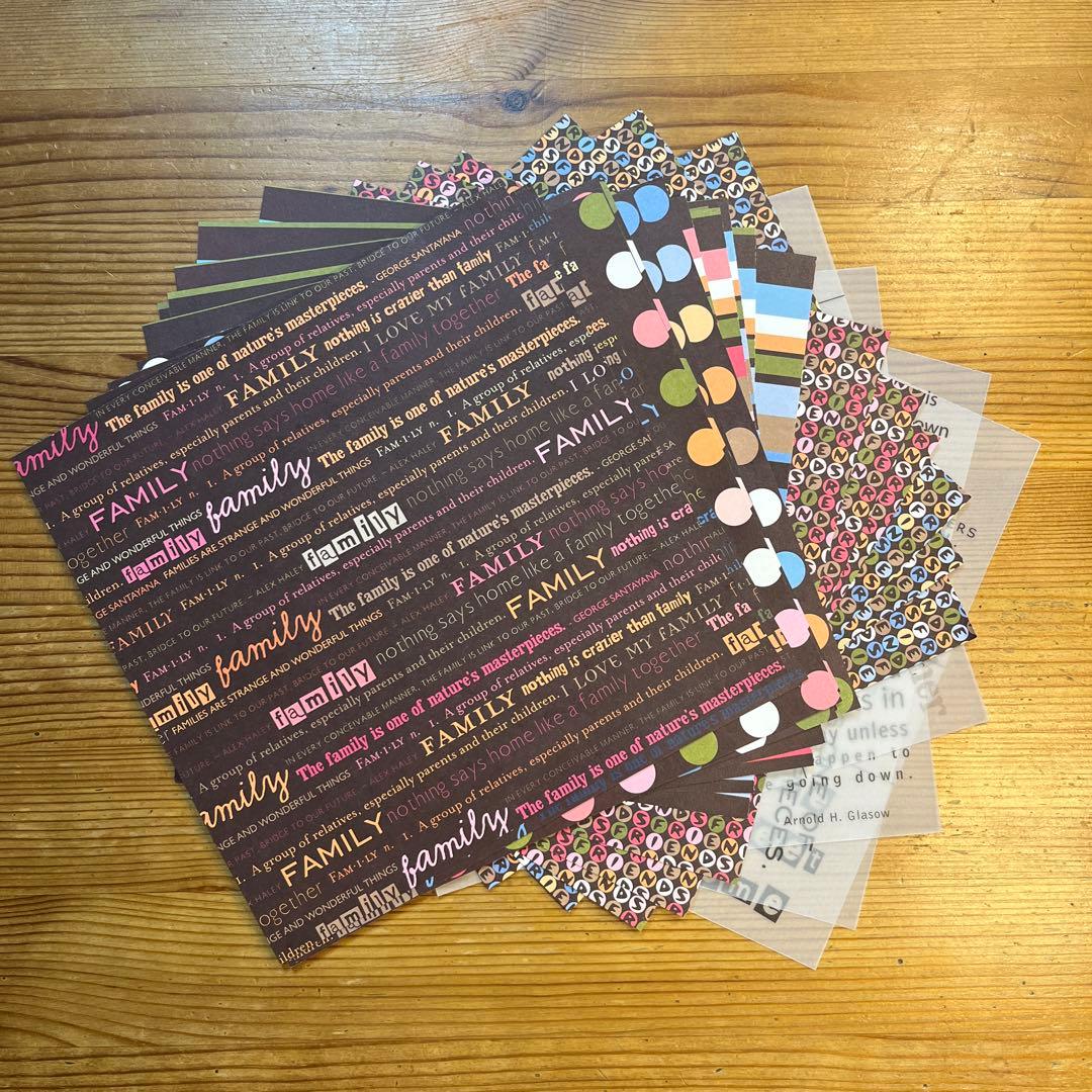 スクラップブック用デザイン用紙ステッカー