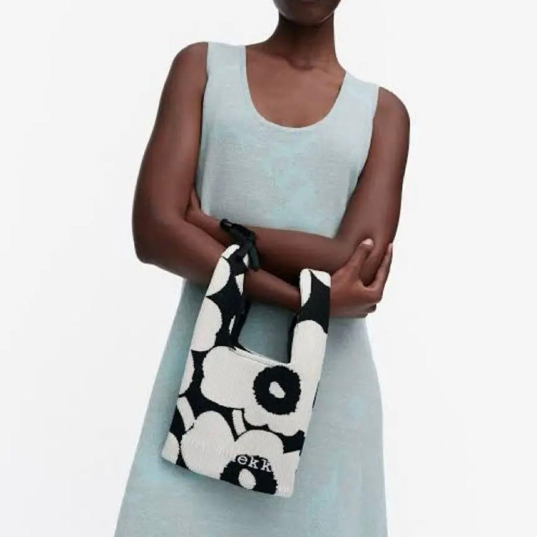 新品 マリメッコ Knitted Mini Tote Unikko トートバッグ