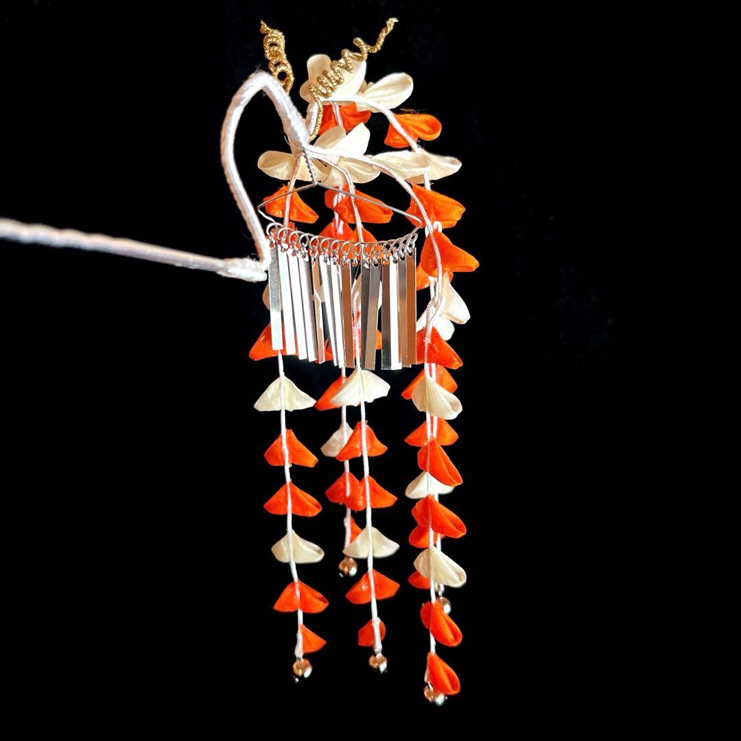 専用です。 日本髪 髪飾り 七五三(7歳) 橙色