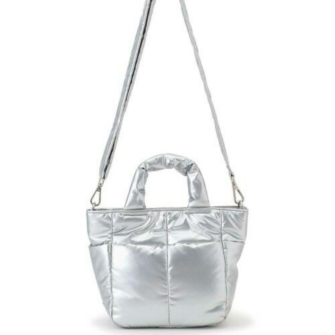 未使用タグ付き 23区 パデッド ミニ ショルダーバッグ シルバー キルトバッグ