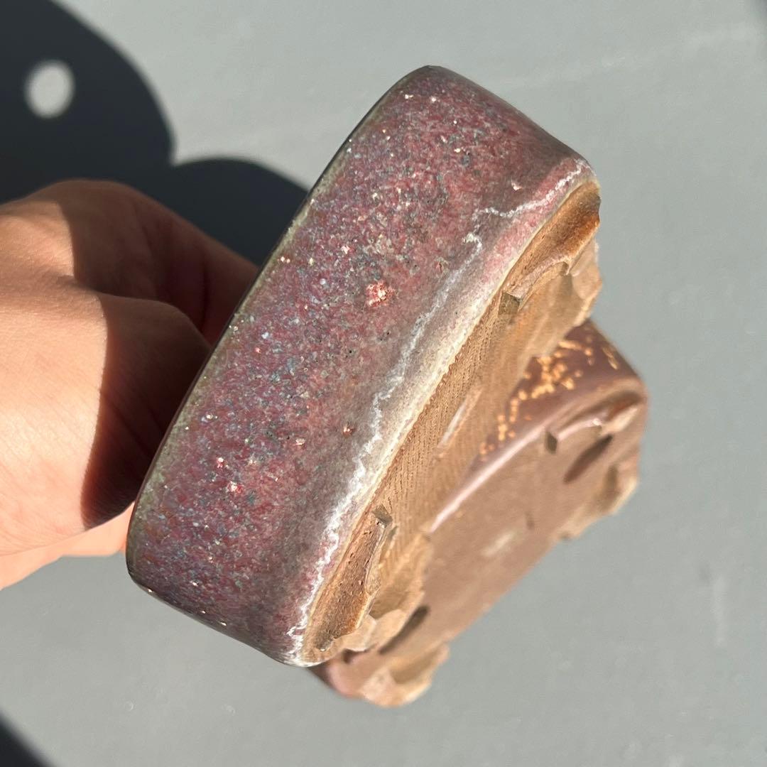 631.平安虹泉2点 長方 桃花泥 小品盆栽 盆栽鉢 9.3*8.2*3.6cm