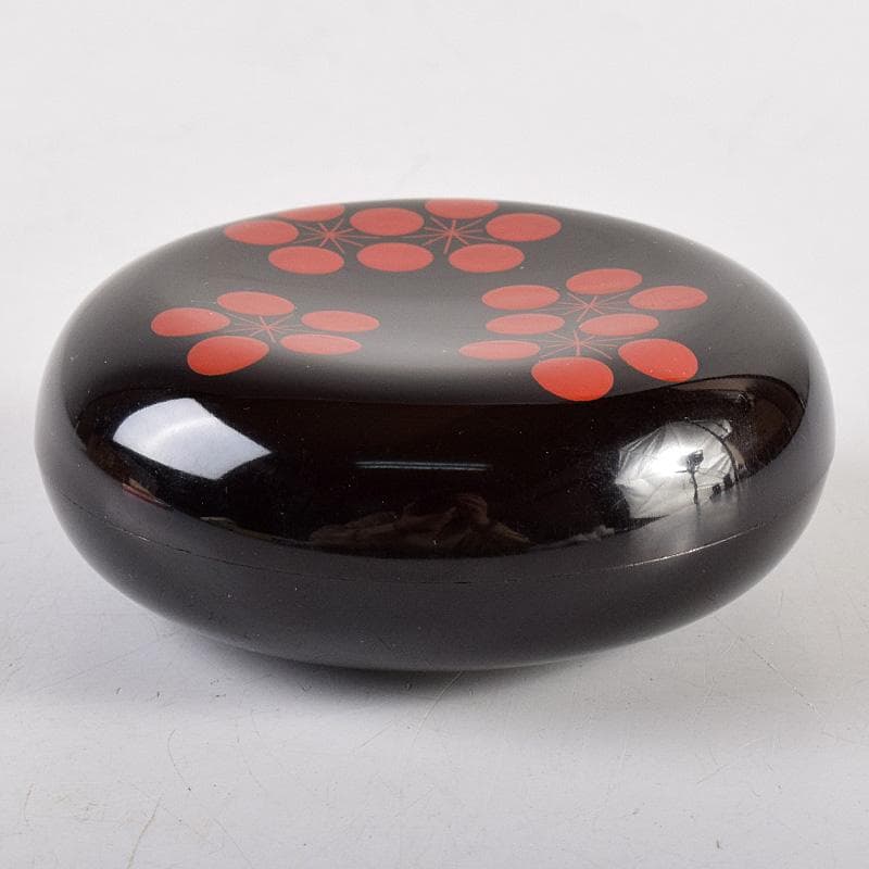 茶道具　塗師　中村宗哲作　織部好　梅鉢香合　松尾流不染斎極め箱　D　R8515