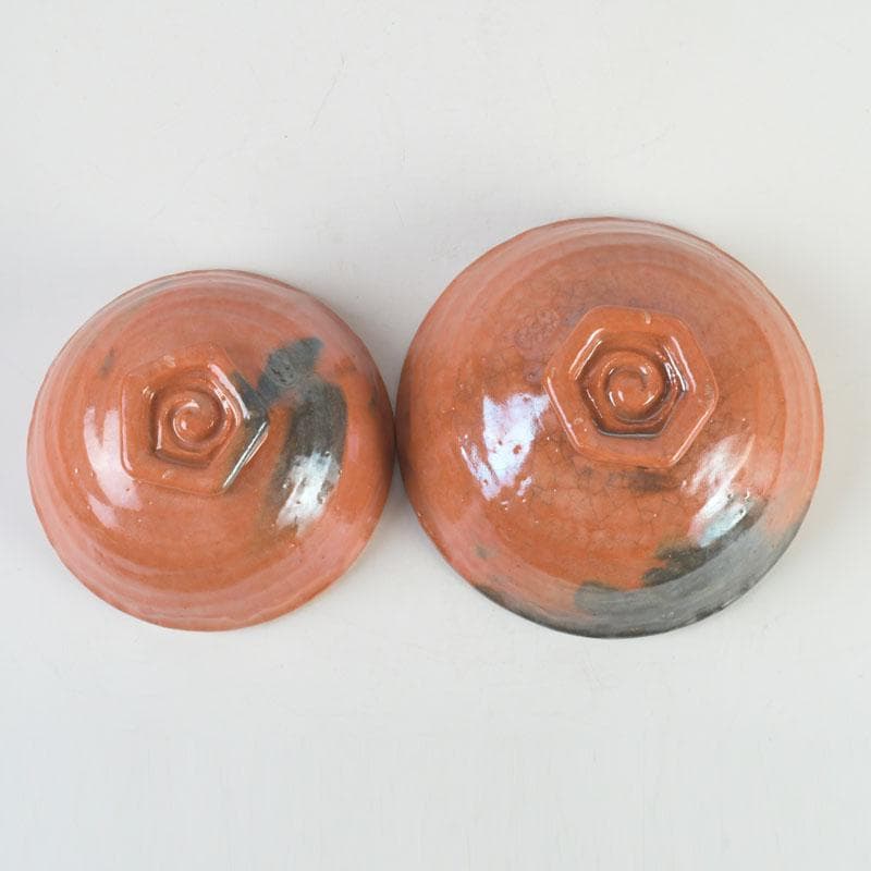 茶道具 八坂焼 赤楽 金銀二段 嶋台茶碗 共箱 V 9818 - メルカリ