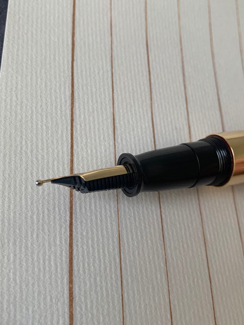 極美品 大橋堂 OHASIDO 万年筆 14Kペン先／K18リング／朱漆軸