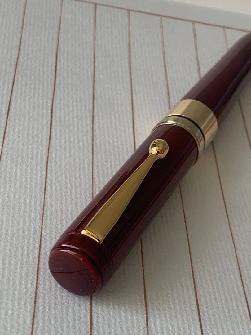 極美品 大橋堂 OHASIDO 万年筆 14Kペン先／K18リング／朱漆軸