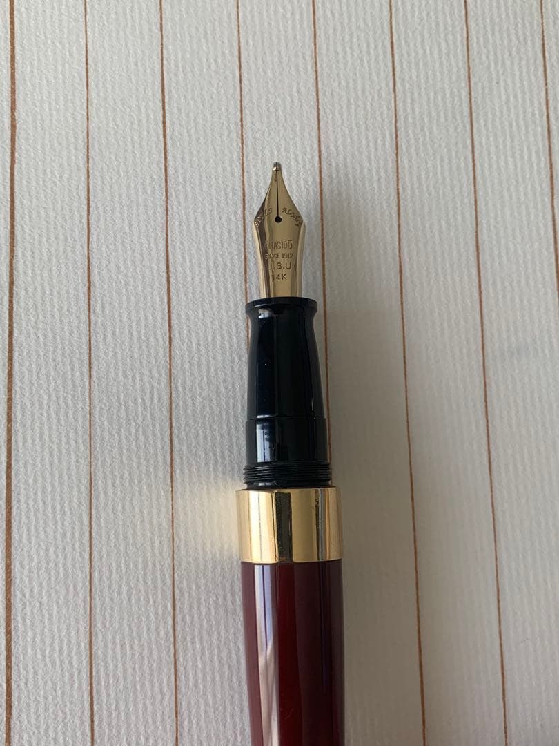 極美品 大橋堂 OHASIDO 万年筆 14Kペン先／K18リング／朱漆軸