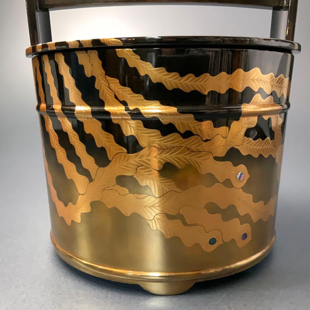 鳳凰蒔絵 手桶水指 輪島 谷内一則（紫香）共箱 6R1180A