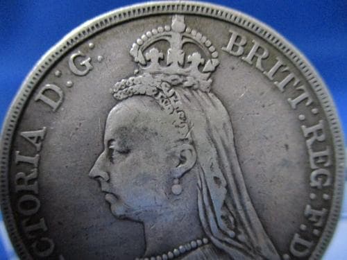 ヴィクトリア女王ジュビリーヘッド・クラウン銀貨／1891年／v404-1